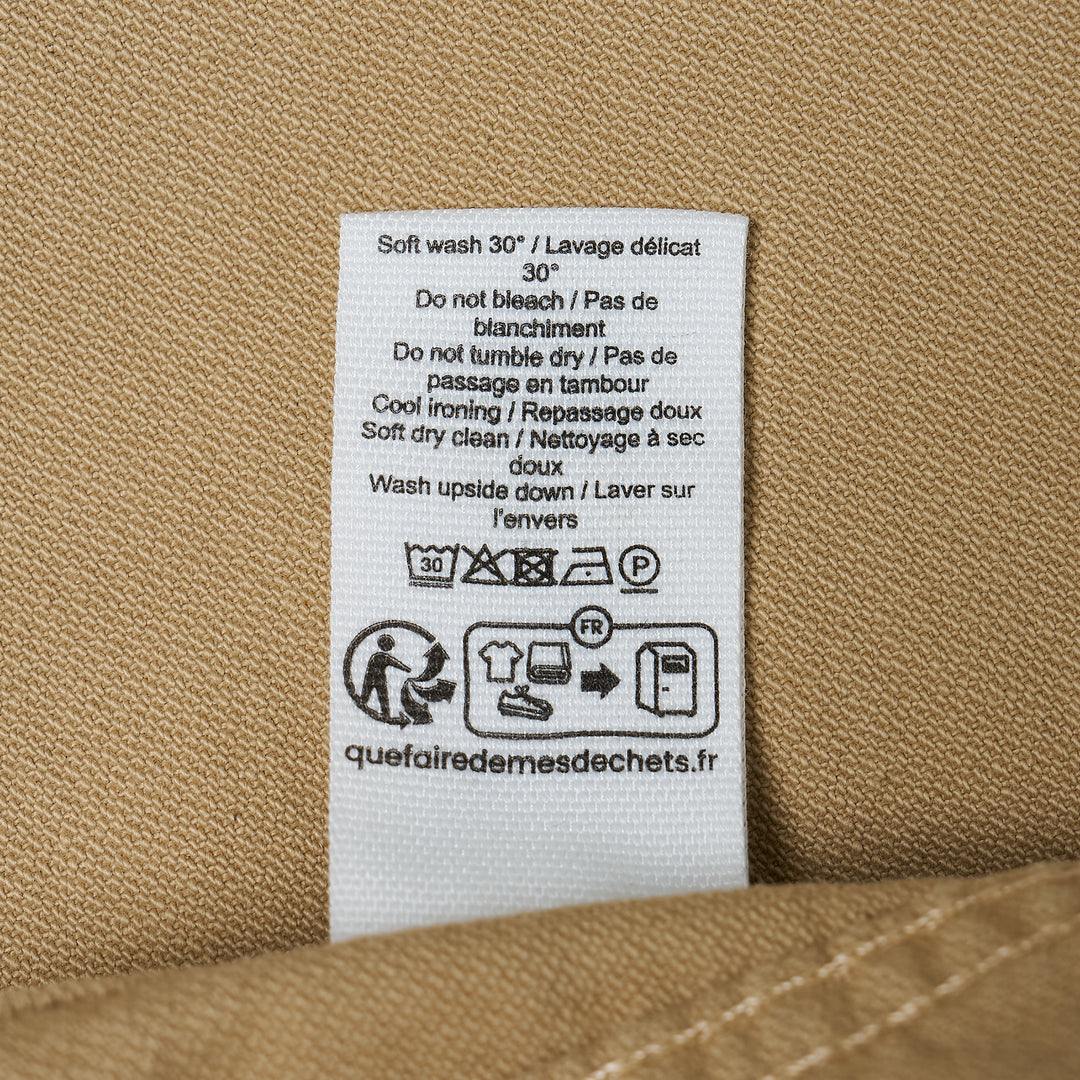 Lemaire 5 Pocket Bermuda Shorts in khaki heavyweight cotton twill, featuring a high-rise waistband, wide flared leg, and five-pocket construction