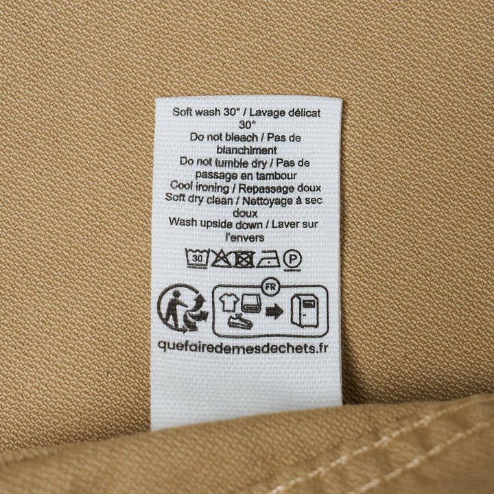 Lemaire 5 Pocket Bermuda Shorts in khaki heavyweight cotton twill, featuring a high-rise waistband, wide flared leg, and five-pocket construction