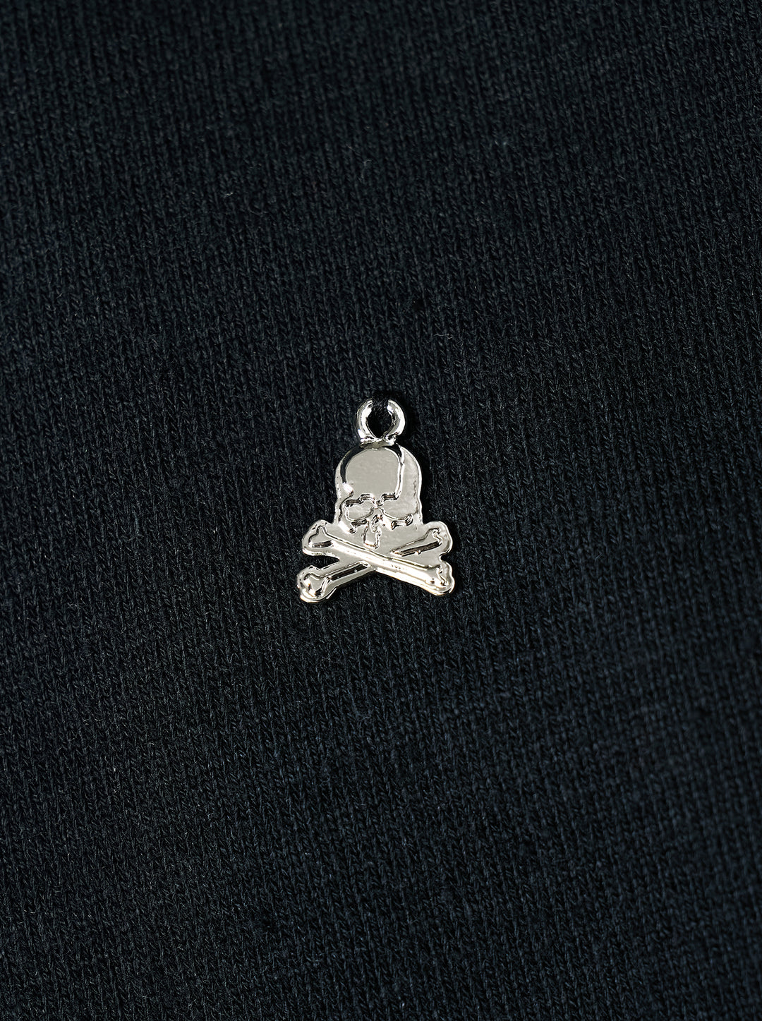 Mastermind OG Vintage boxy short sleeve tee in faded black with distressed details, contrast hand-stitched collar trim and Mastermind World skull logo print - view 4
