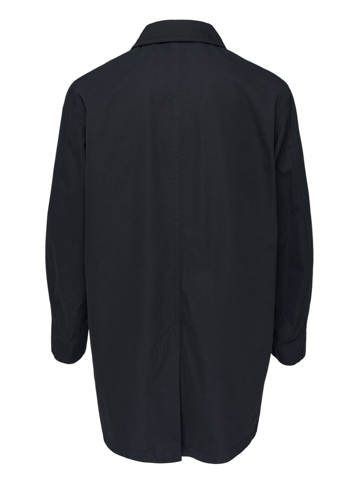 Lemaire black water-resistant Ventile cotton rain jacket with double collar, button front and flap pockets - view 2
