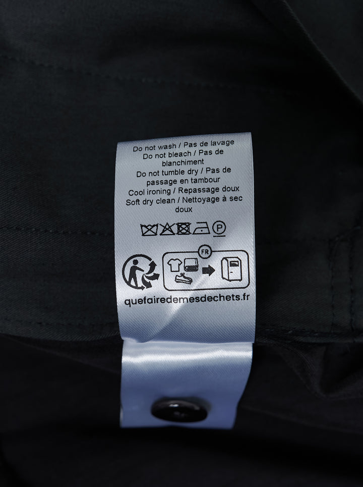 Lemaire black wool gabardine jogger pants with an elasticated waist and relaxed wide-leg silhouette, shown from the front - view 3