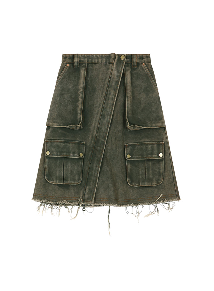 Cargo Pocket Wrap Skirt