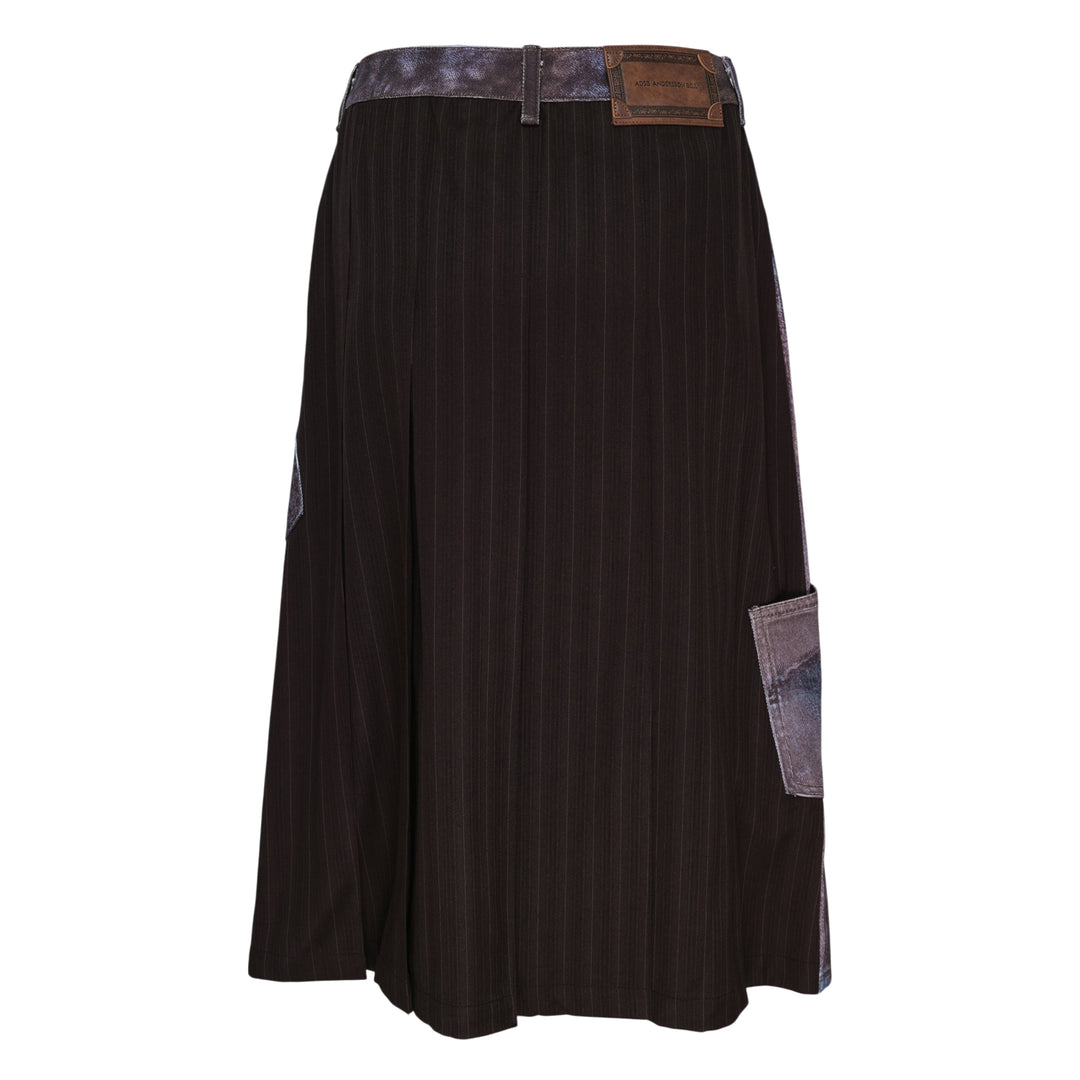 Illusion Patchwork Denim Skirt