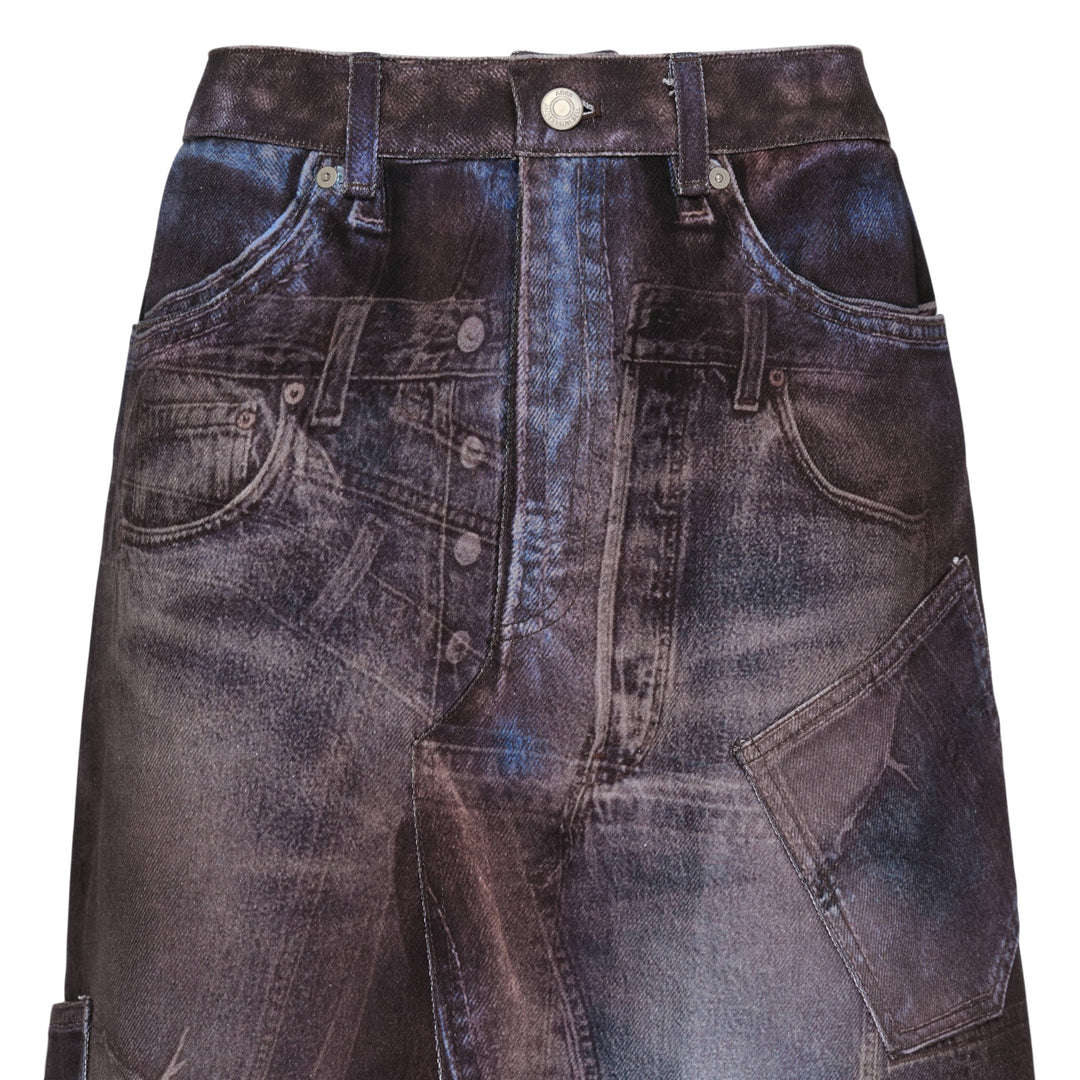 Illusion Patchwork Denim Skirt
