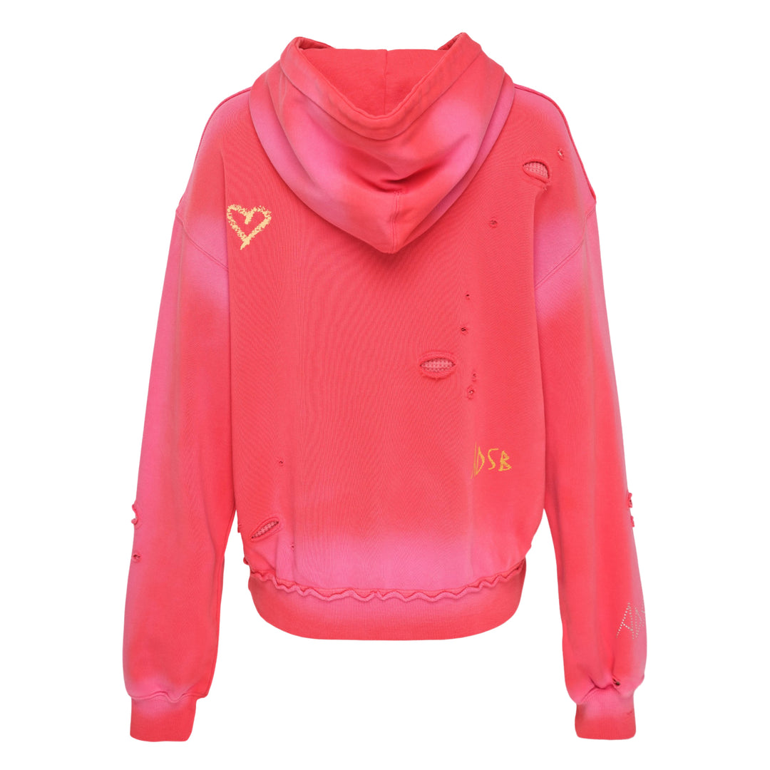 Spray Washed Distressed Hoodie