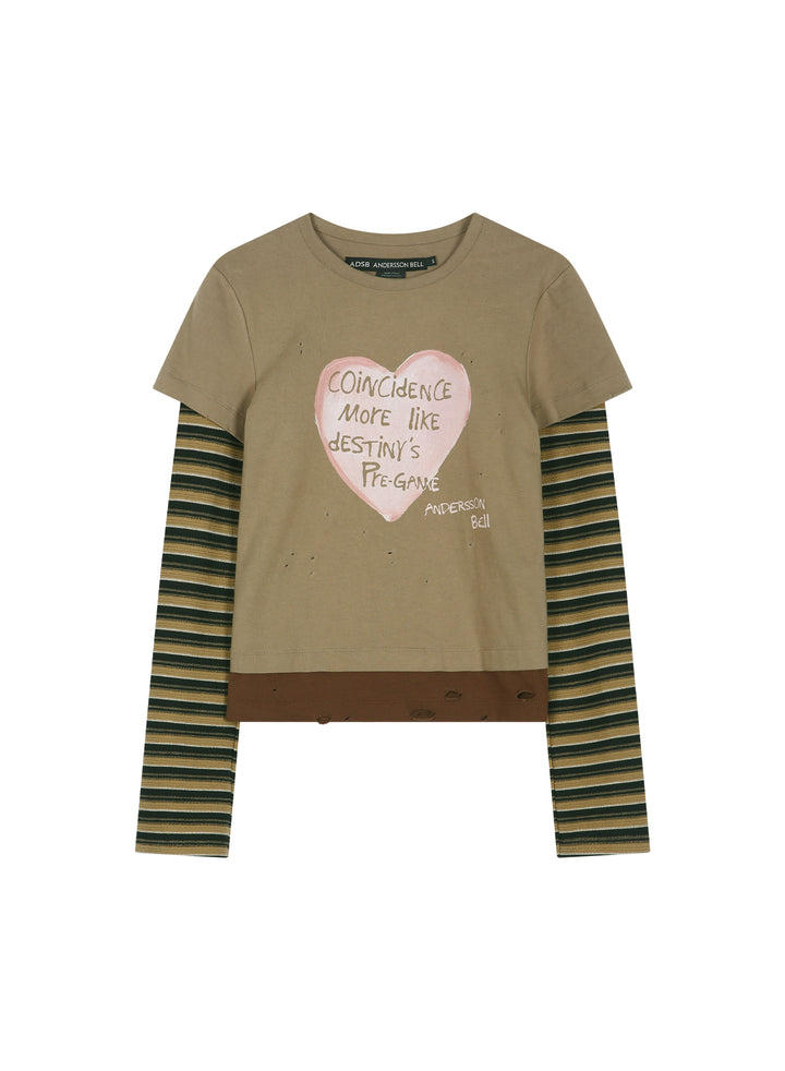 Layered Heart Message Long Sleeve Tee