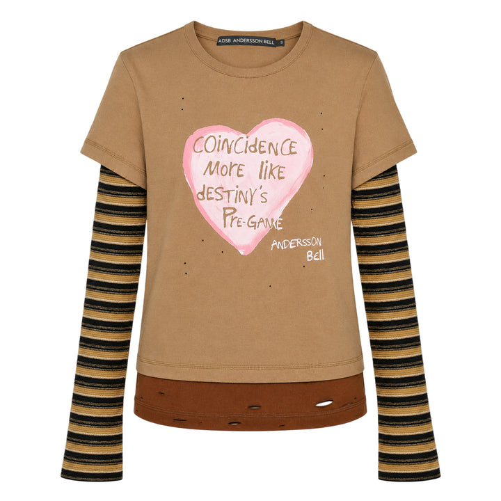 Layered Heart Message Long Sleeve Tee