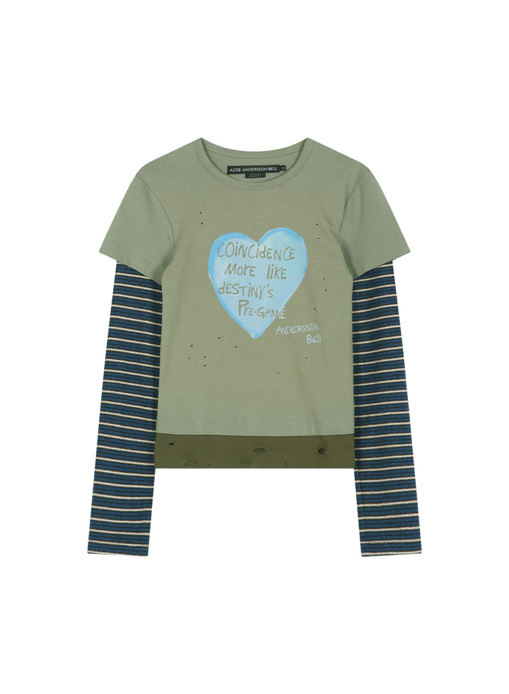 Layered Heart Message Long Sleeve Tee