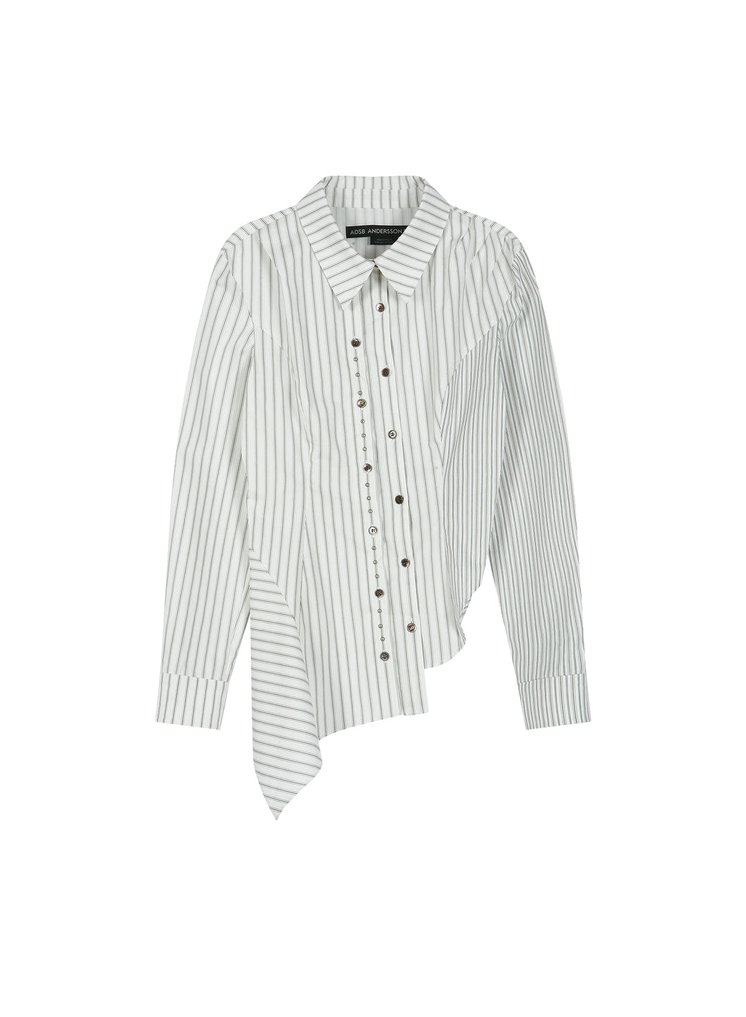 Asymmetric Studded Stripe Shirt