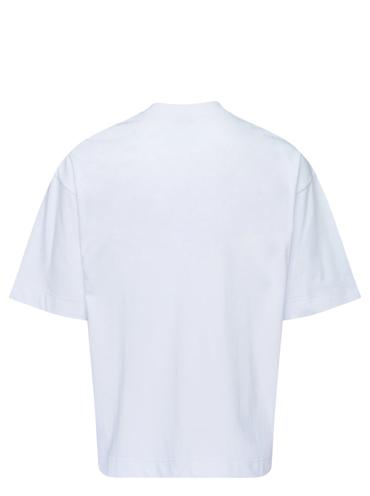 House of Errors Homespun Heavyweight Tee in white with red embroidered script lettering and a small embroidered figure graphic - view 2