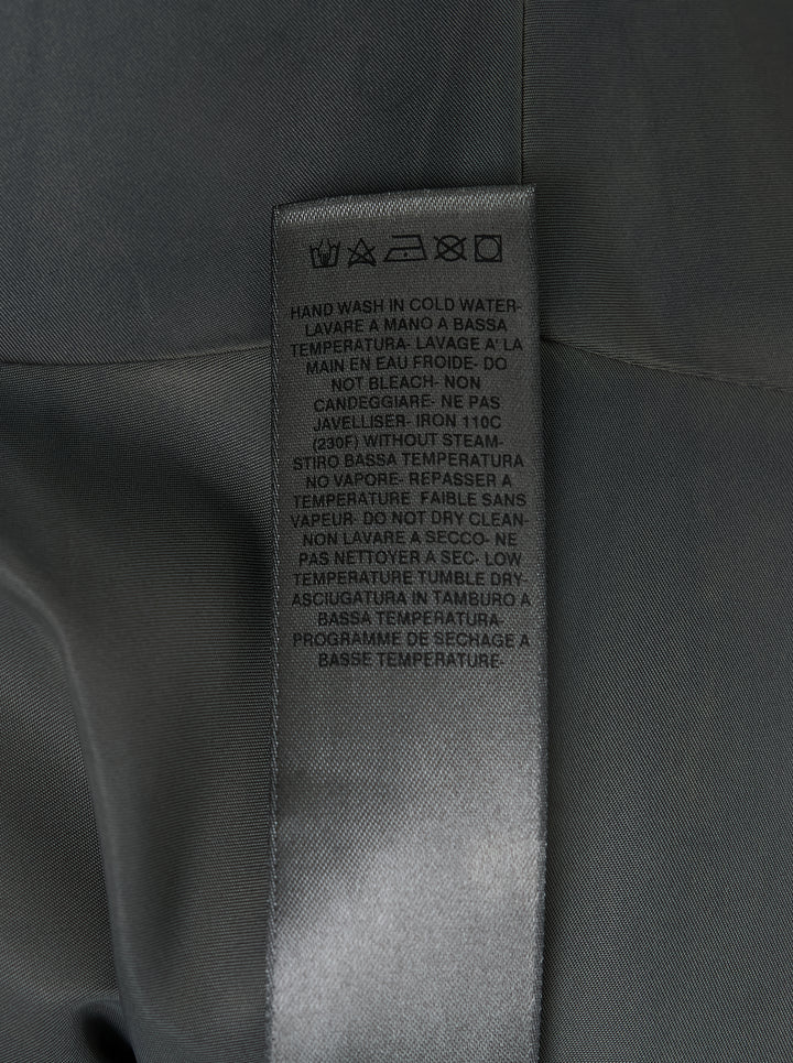 Rick Owens washed bomber cowl cape with sculptural folded funnel neck and side patches, shown flat against a white background - view 3