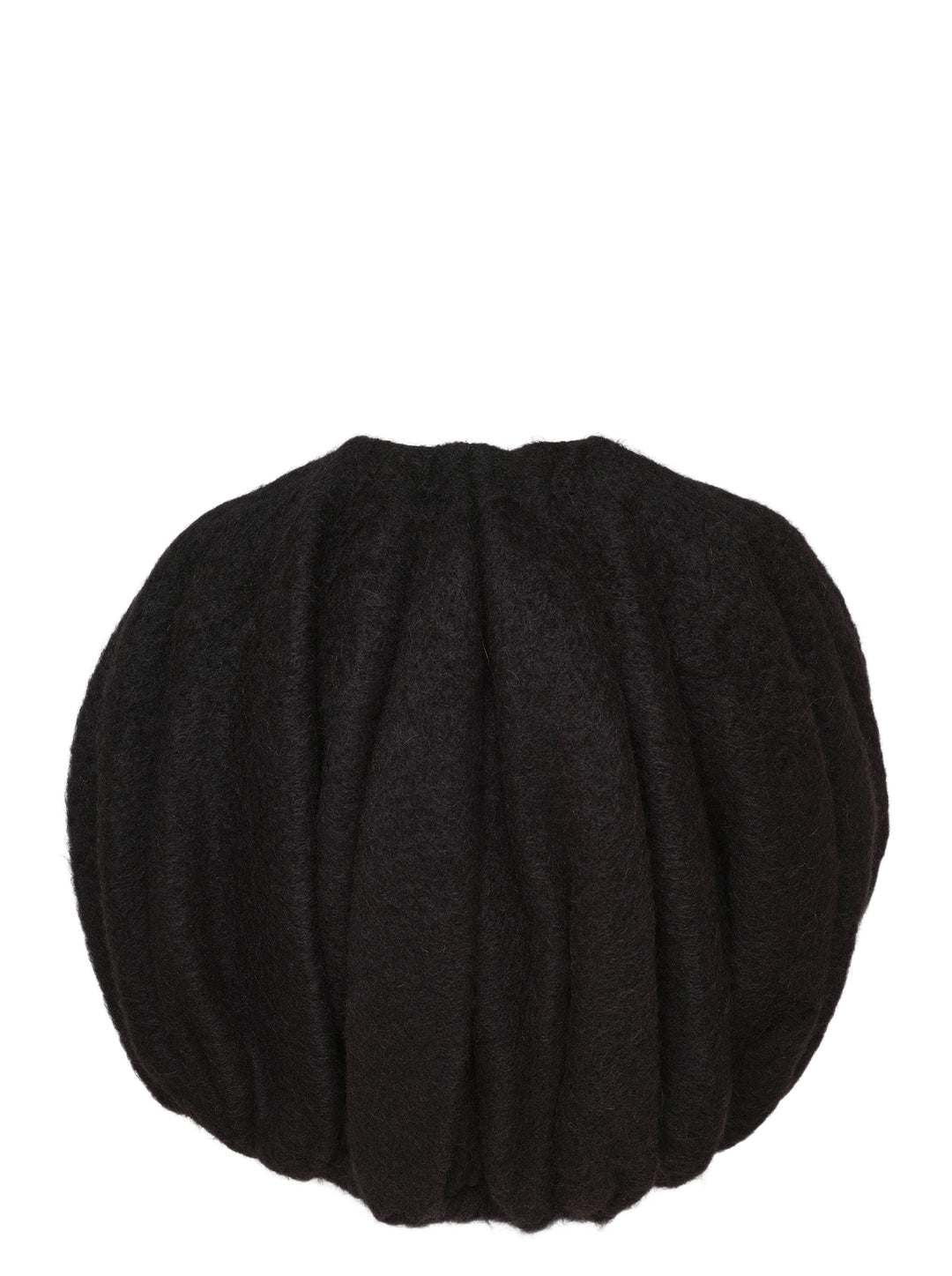 Rick Owens Temple Bubble Cropped Cape in black brushed mohair-blend, rear view showing sculptural quilted channelling and cocoon silhouette - view 2
