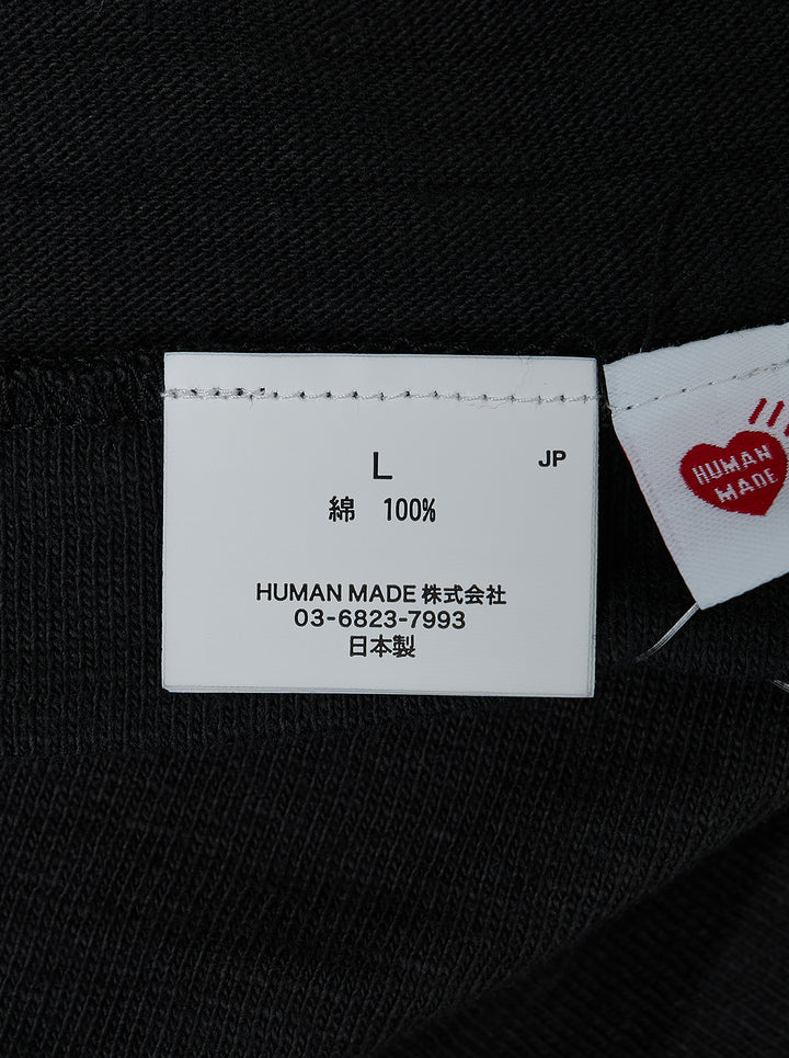 Human Made Dry Alls Graphic Tee in black, featuring a large circular bulldog mascot badge print at the chest with red, yellow, and white detailing - view 3