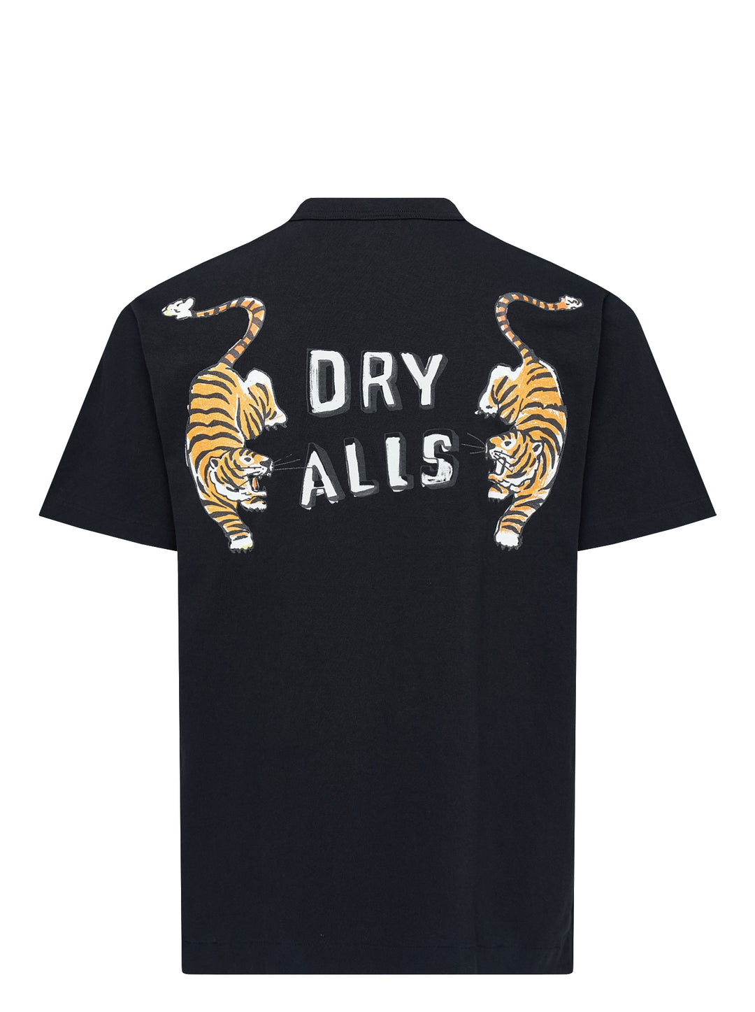 Human Made black short sleeve graphic t-shirt with white and grey hand-drawn arched logo print on the chest - view 2