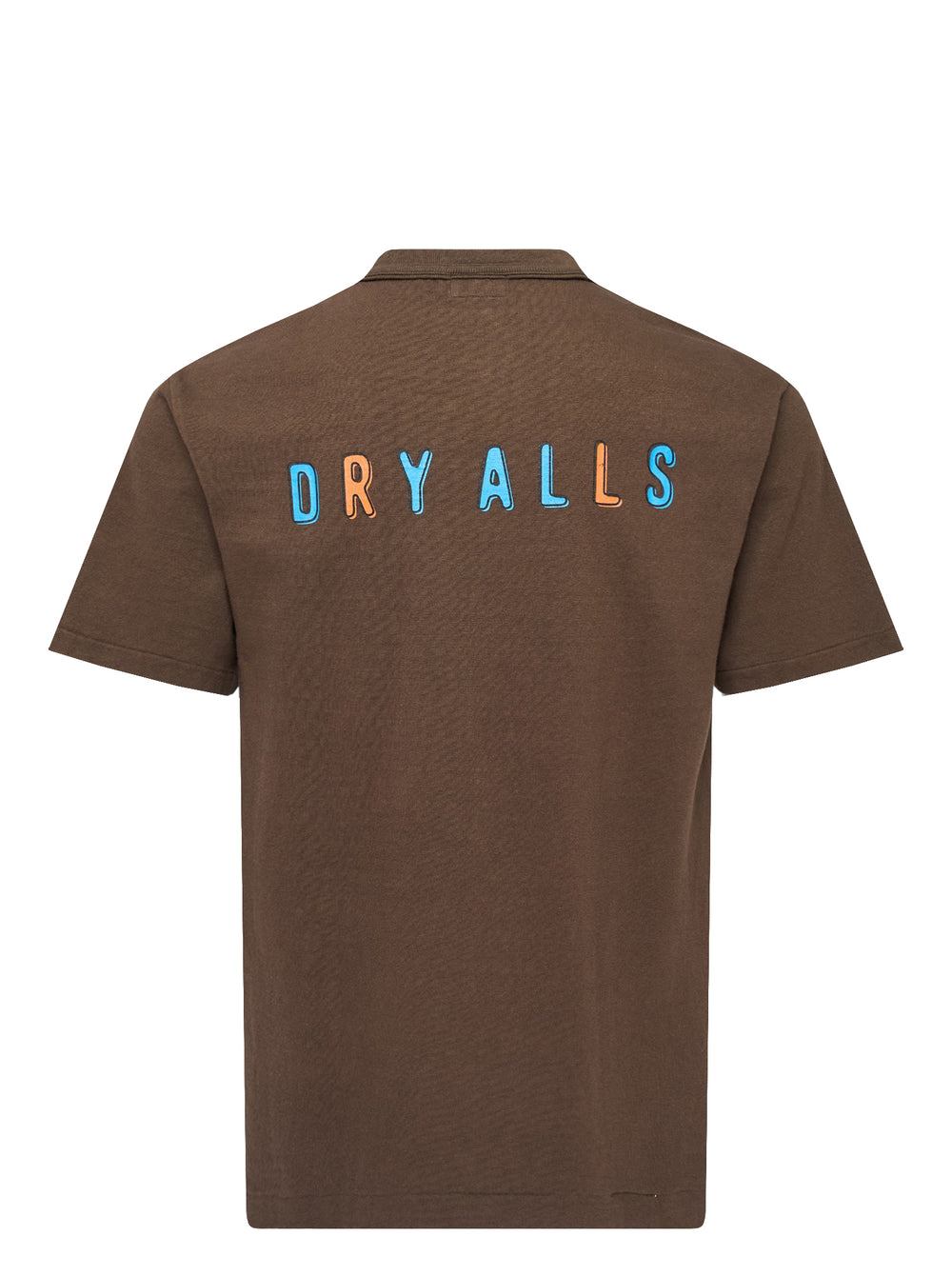 Human Made brown short-sleeve graphic T-shirt with an orange heart logo print at the chest and a red woven label at the neck - view 2
