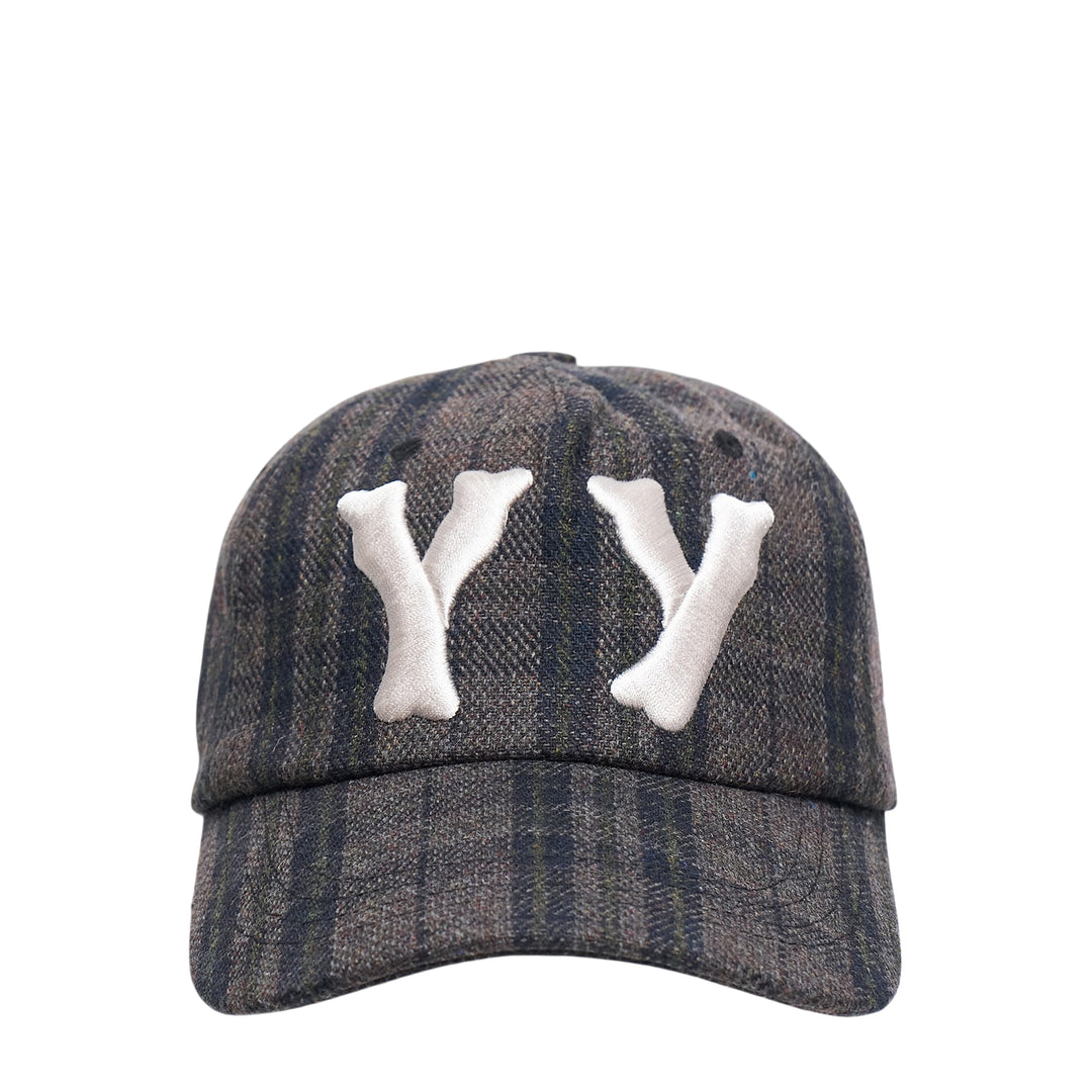 Checkered Bone Embroidered Ball Cap