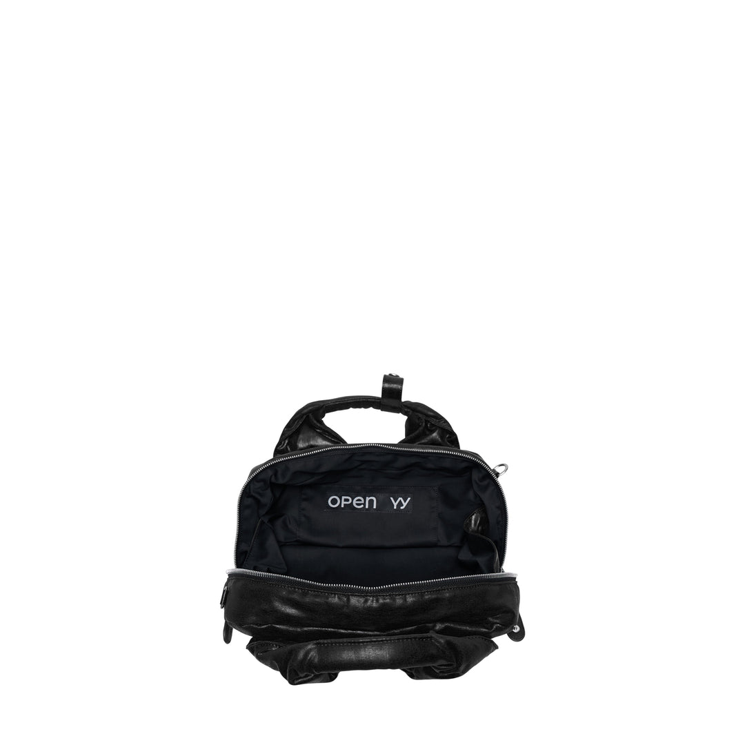 Oil Skin Mini Tote with Furry Strap