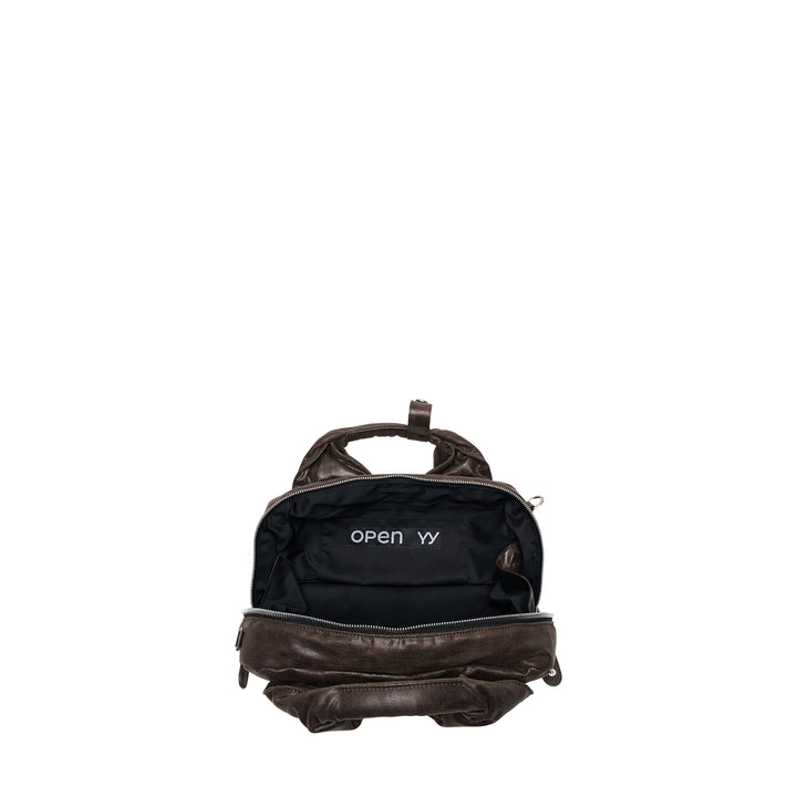 Oil Skin Mini Tote with Furry Strap