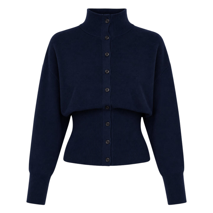 Button Up Blouson Cardigan