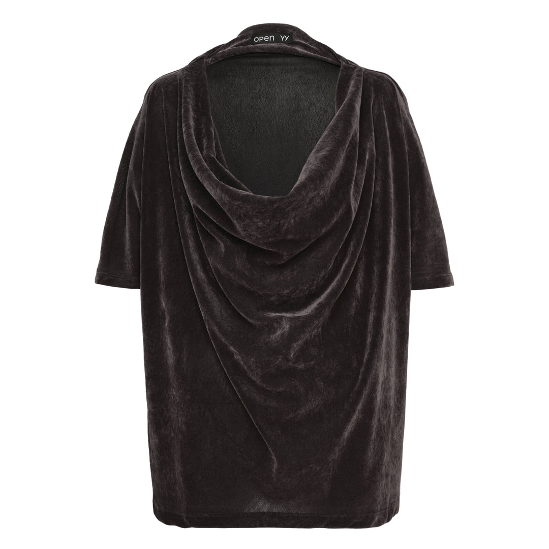 Velvet Cowl Neck Tee