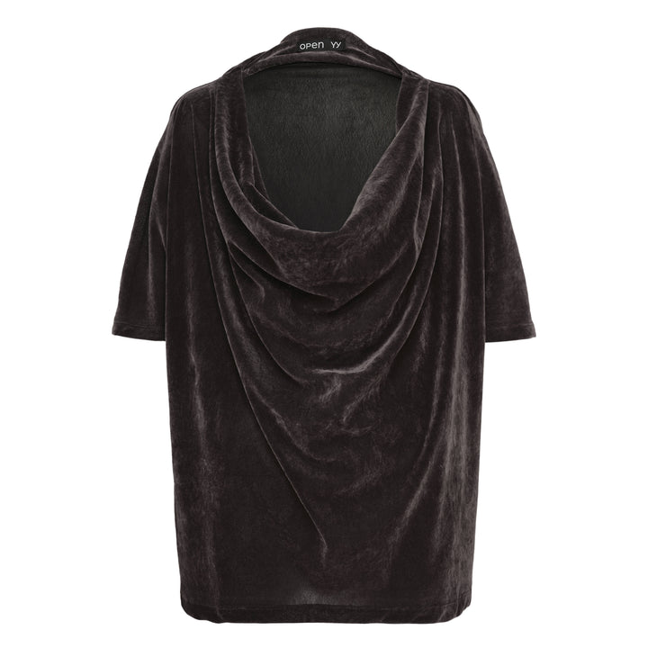 Velvet Cowl Neck Tee