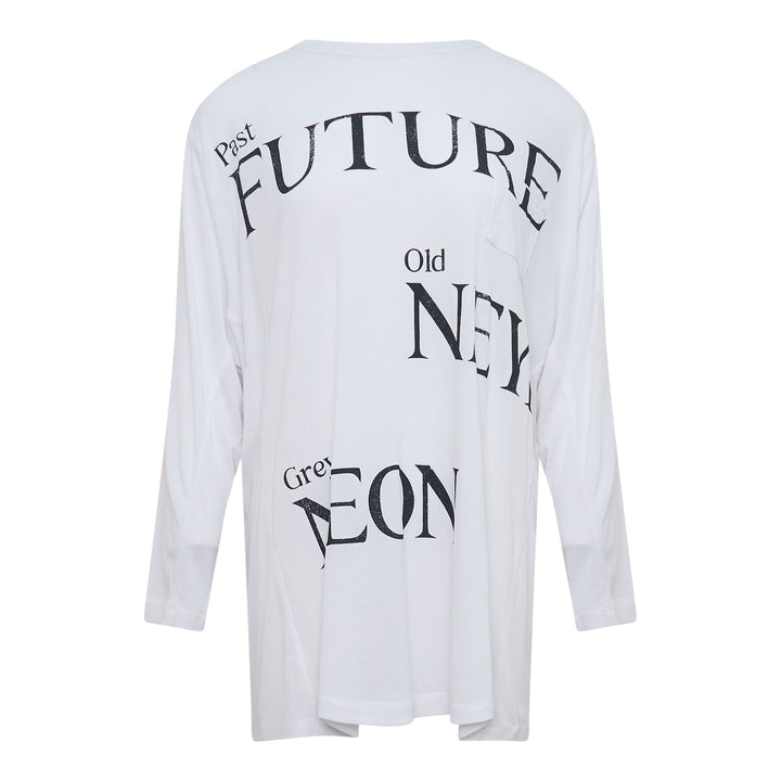 Typography Sheer Long Sleeve Top