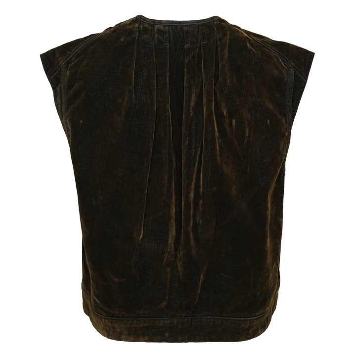Velvet Denim Cargo Vest