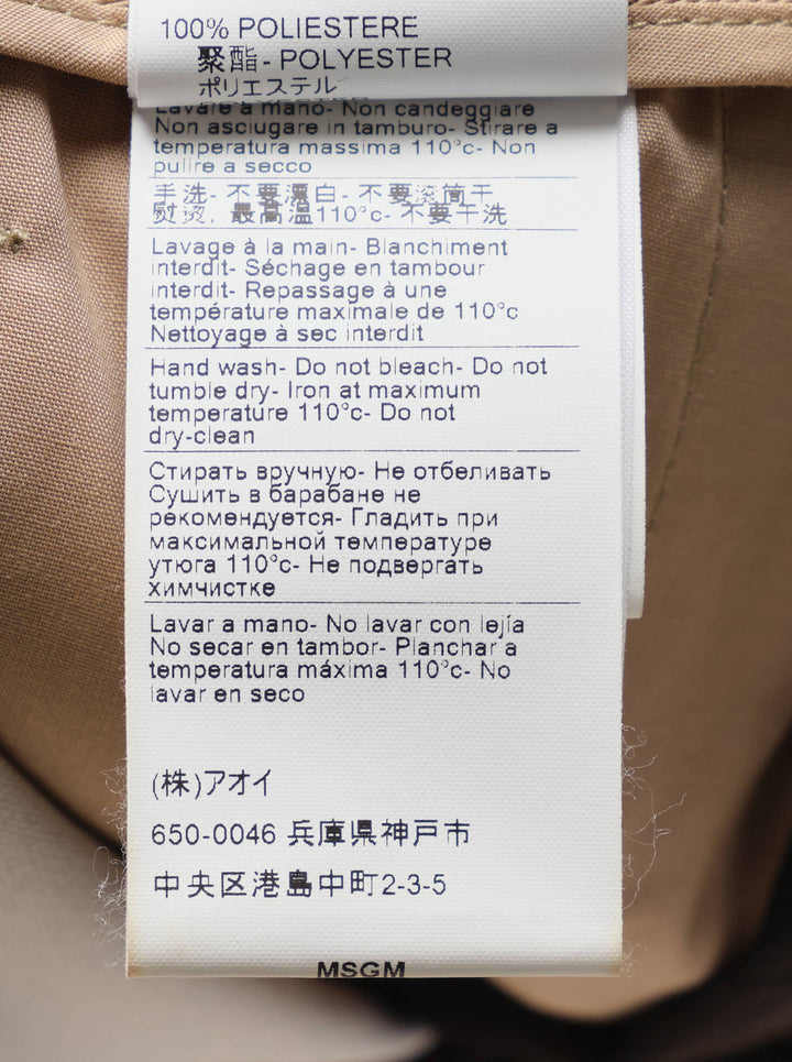 MSGM camel twill A-line midi skirt with matching self-fabric belt and silver double D-ring buckle - view 3