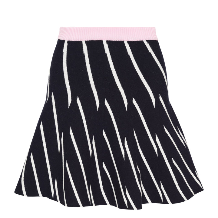 Diagonal Stripes Knit Skirt