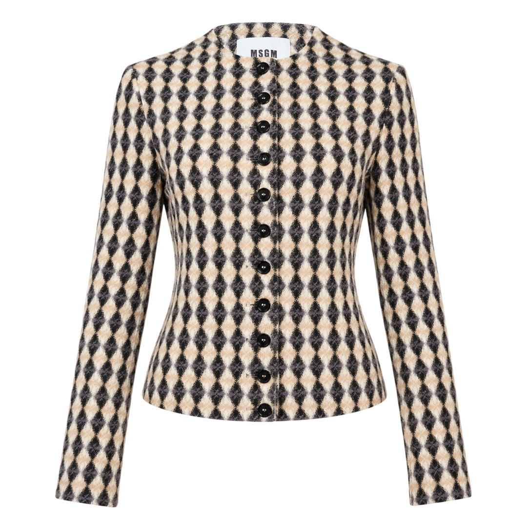 Diamond Check Fitted Jacket