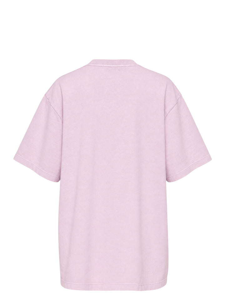 MSGM Insignia Print Tee in soft lilac with ornate crest graphic at the chest, oversized fit with short sleeves and crew neckline - view 2