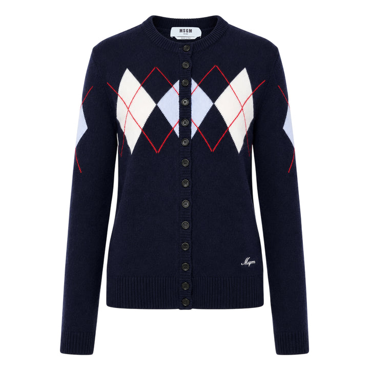 Argyle Crewneck Cardigan