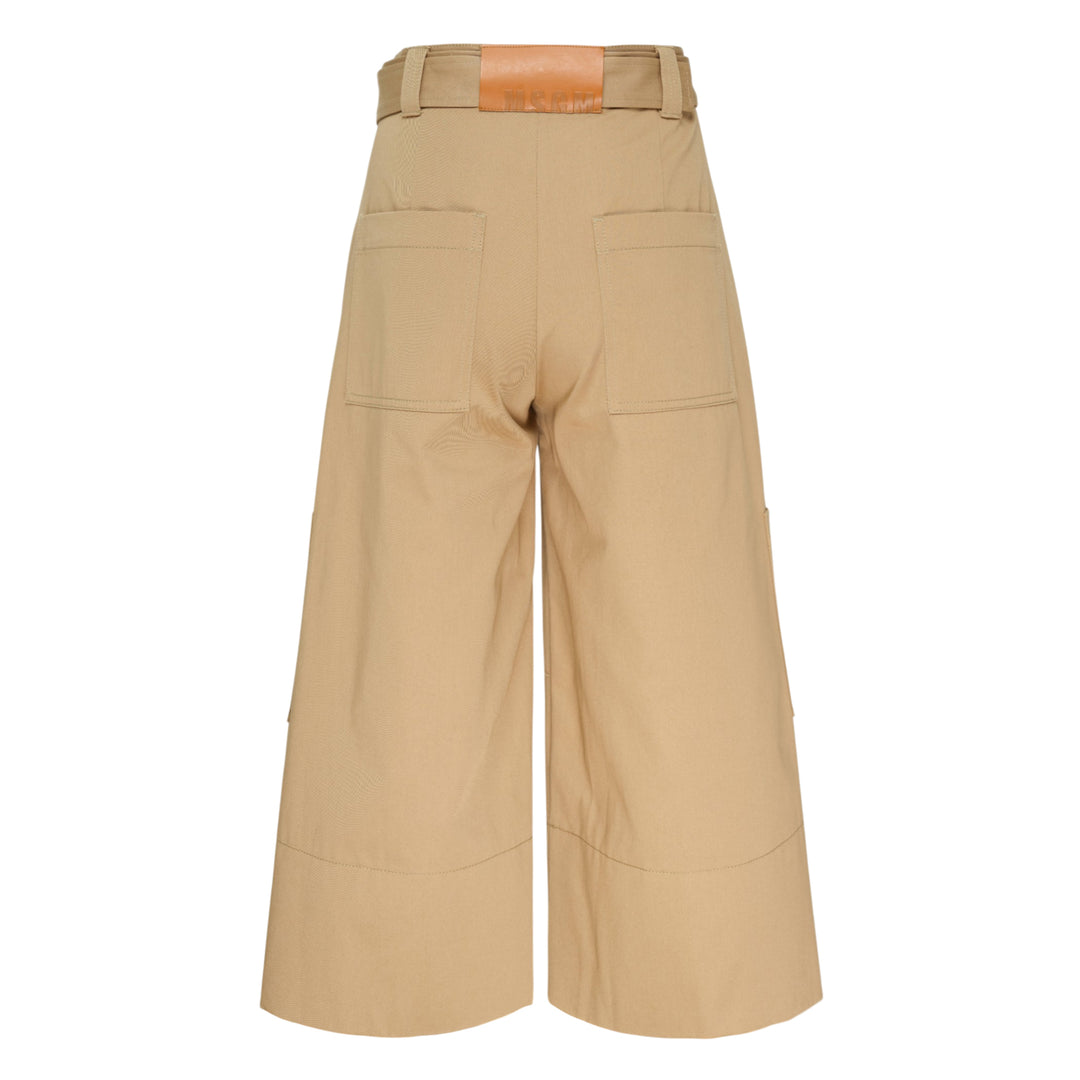 Belted Wide-Leg Culotte Pants