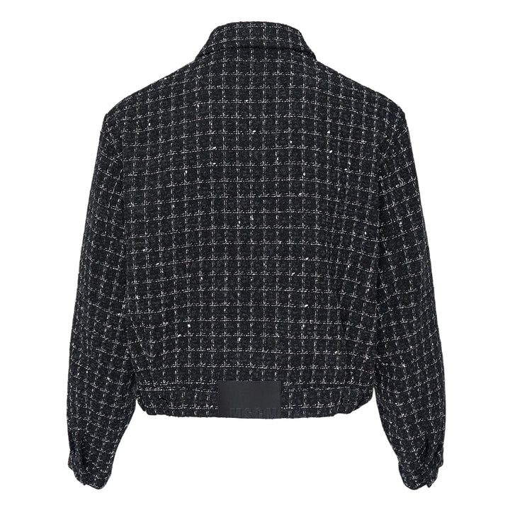 Checkered Tweed Blouson Jacket