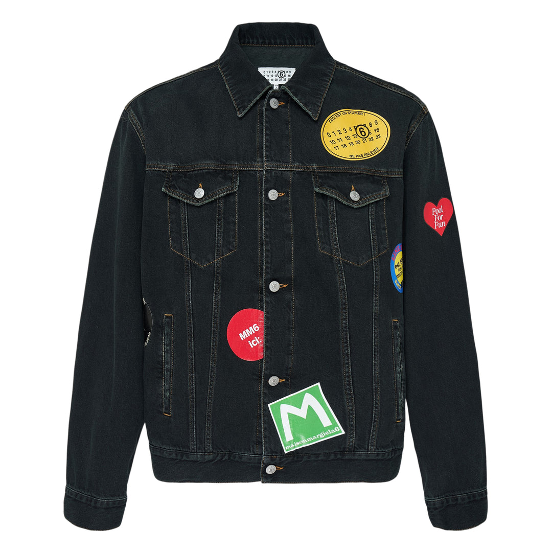Sticker Print Denim Jacket