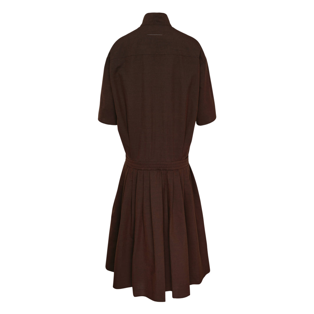 Wool Shirting Drop-Waist Dress
