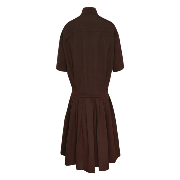 Wool Shirting Drop-Waist Dress