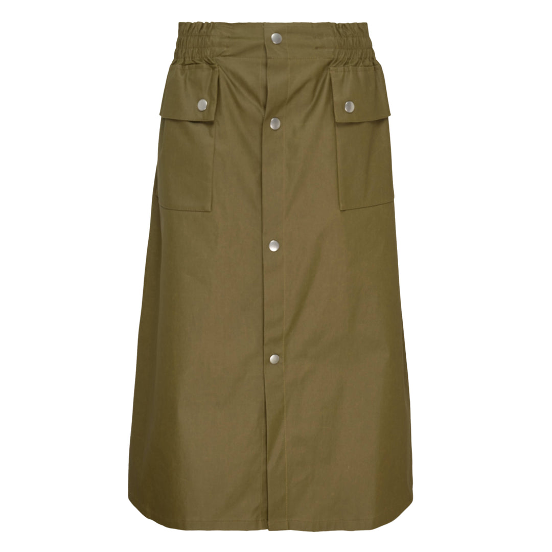 Coated Trench Midi Skirt