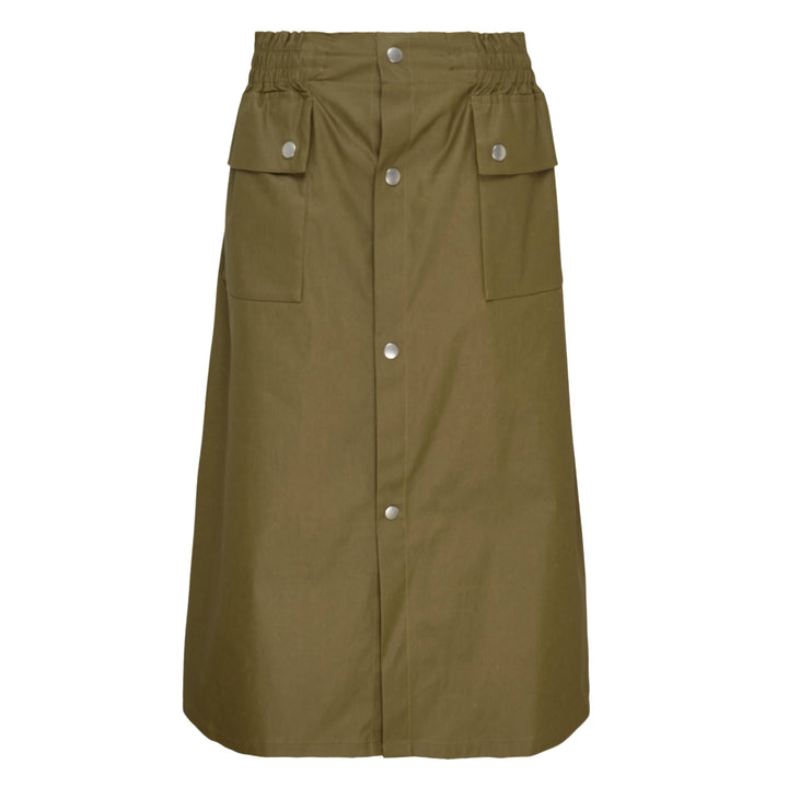 Coated Trench Midi Skirt