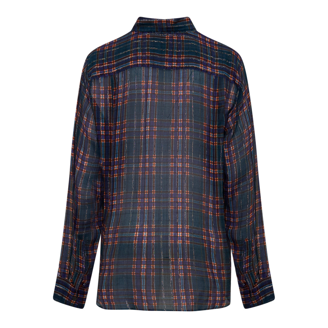 Loose Fit Plaid Button Shirt