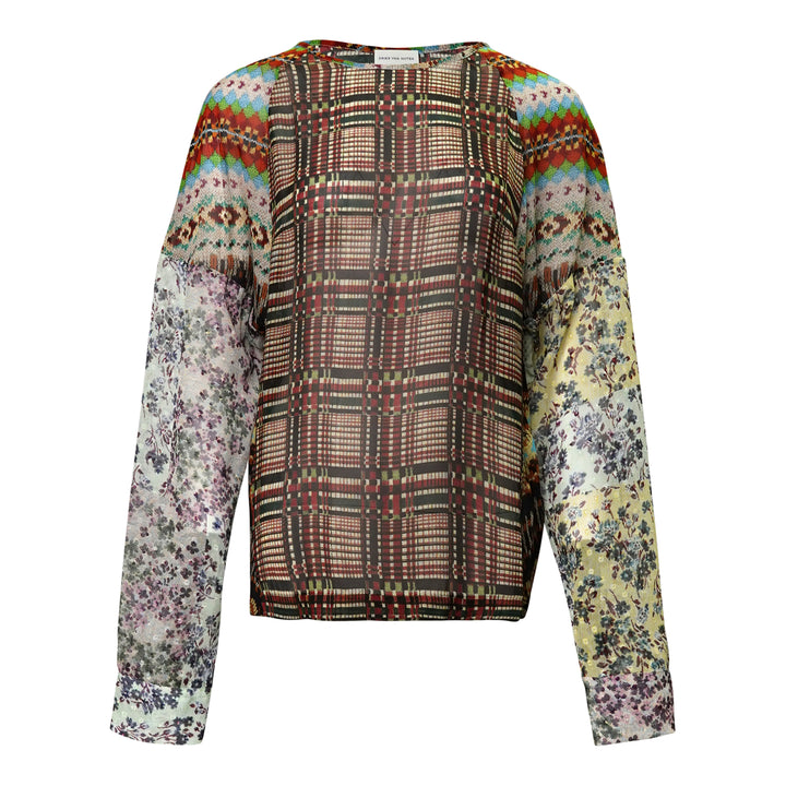Dries Van Noten Contrast Panel Floral Shirt