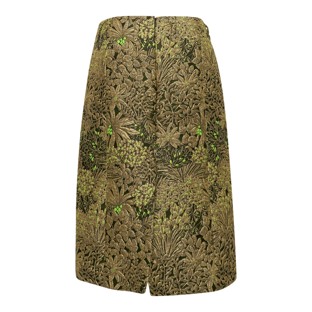 Floral Jacquard A-Line Skirt