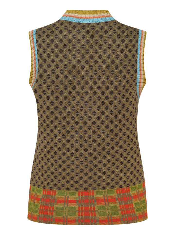 Dries Van Noten Contrast Neckline Knit Vest - view 2