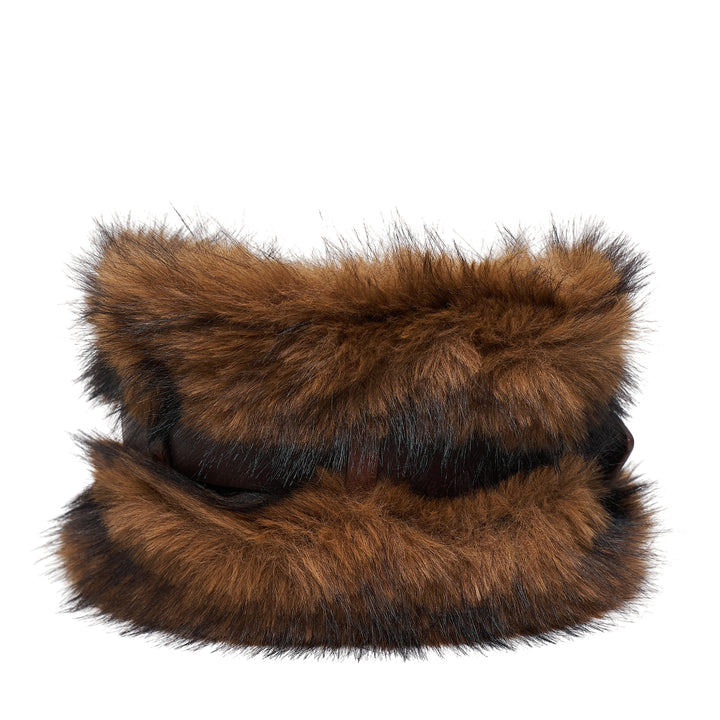 Belted Fur Short Muffler