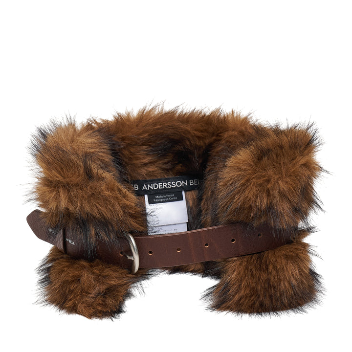 Belted Fur Short Muffler