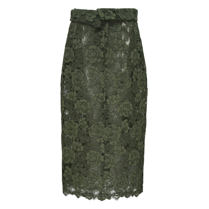 Floral Lace Pencil Skirt