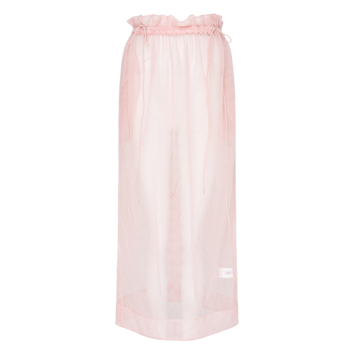 Gathered Waist Cord Tulle Skirt