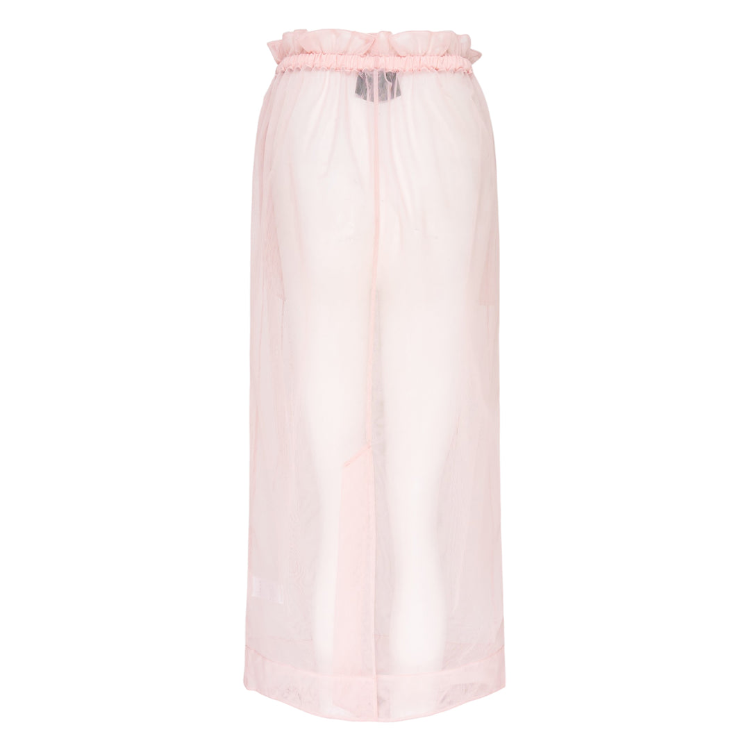 Gathered Waist Cord Tulle Skirt