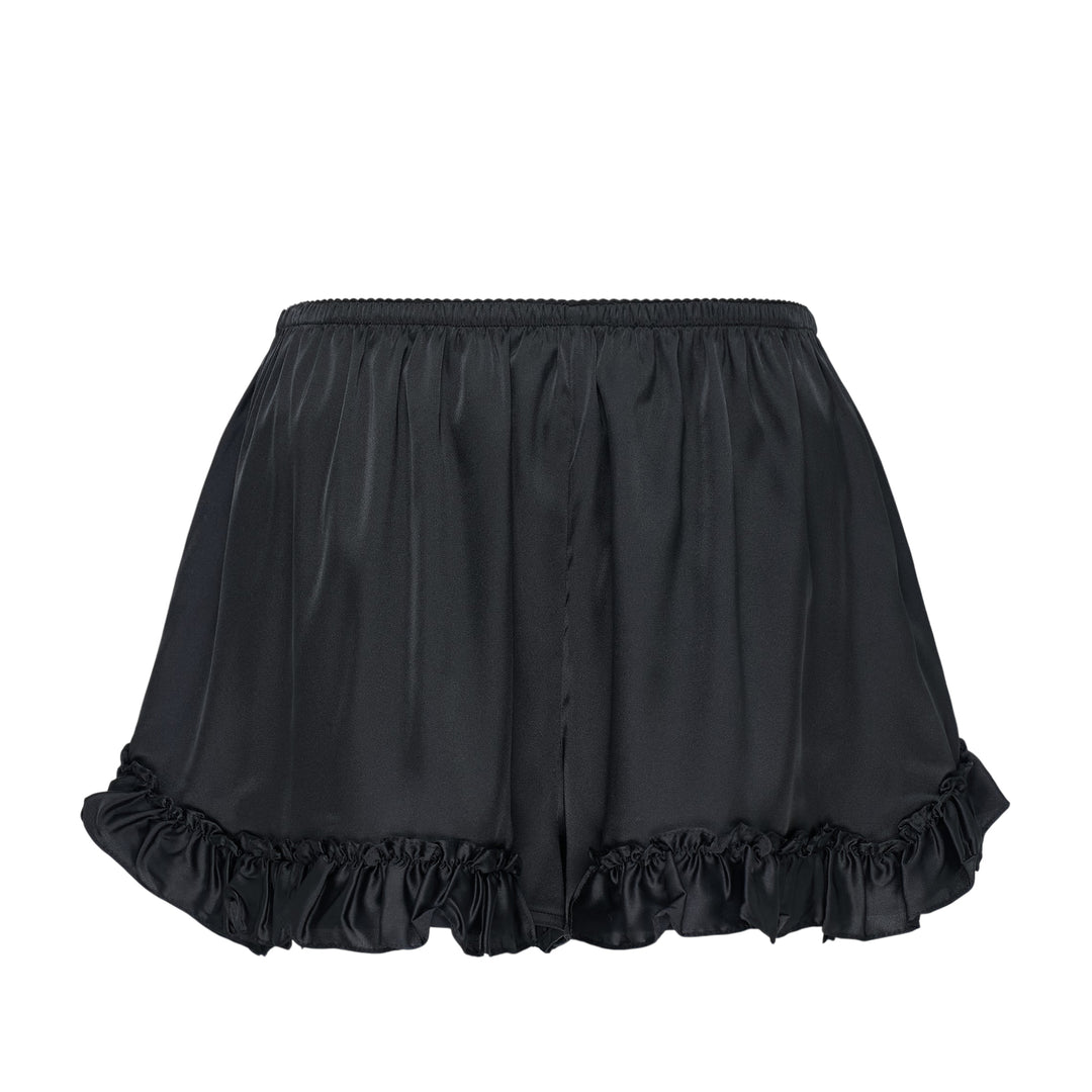 Ruffle Frill Satin Shorts