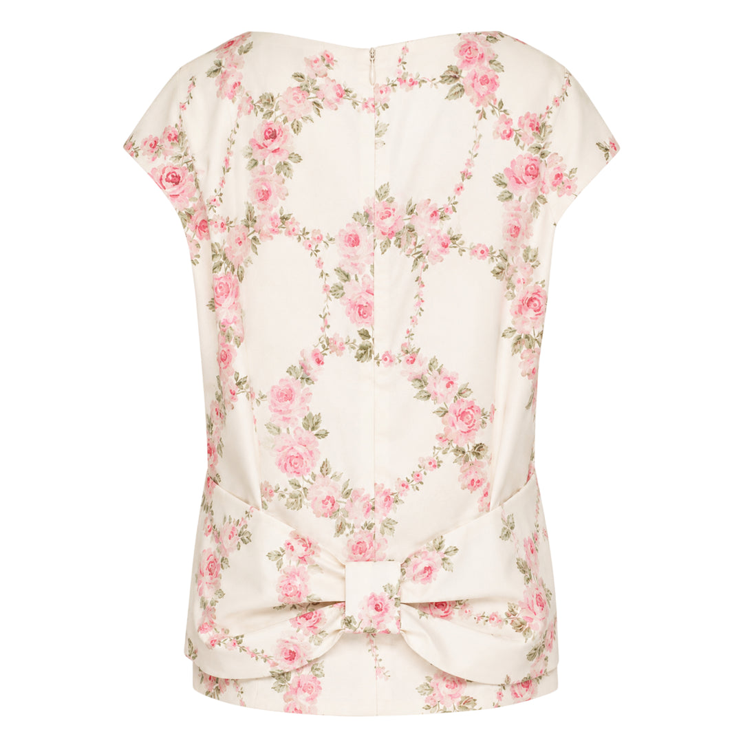 Boxy Peplum Bow Top